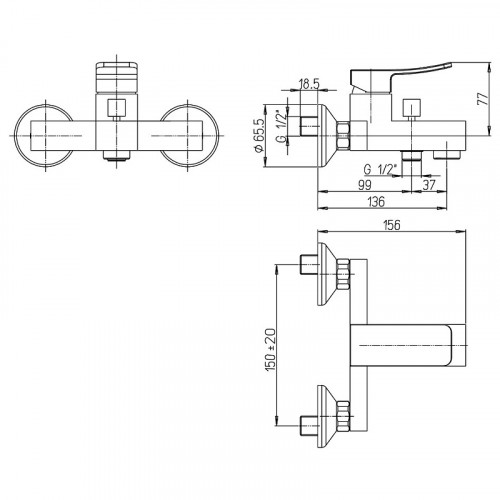 Смеситель для ванны Paini Tank TKCR111LMKM Хром