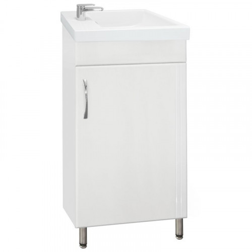 Тумба под раковину Style Line Эко Стандарт 1 Комо 40 Белый глянец МДФ / ЛДСП