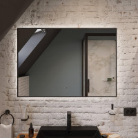 Зеркало DIWO Элиста 100 ЗЛП1738 с подсветкой цвет Черный с бесконтактным выключателем