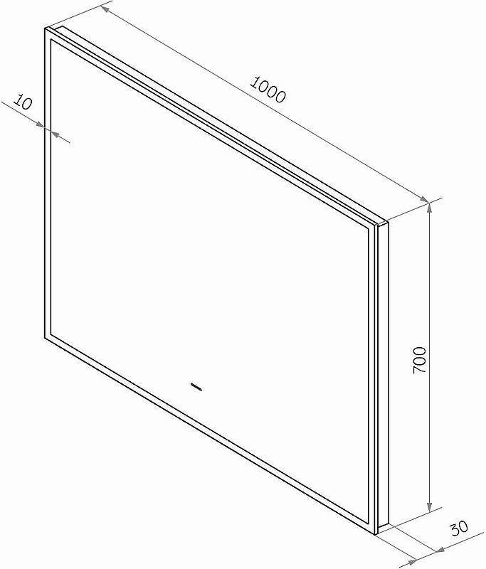 Зеркало DIWO Элиста 100 ЗЛП1738 с подсветкой цвет Черный с бесконтактным выключателем