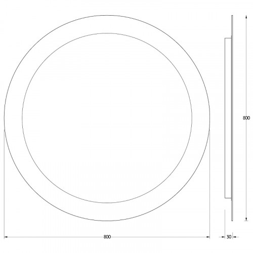 Зеркало Evoform Ledshine d80 BY 2525 с подсветкой 19.5 W - без выключателя - нейтральный белый свет стекло