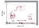 Душевой уголок BelBagno Acqua 140х90 ACQUA-AH-1-140/90-C-Cr профиль Хром стекло прозрачное