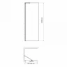 Душевая перегородка WasserKRAFT Aller 80 10H06-RP80 профиль Хром стекло прозрачное