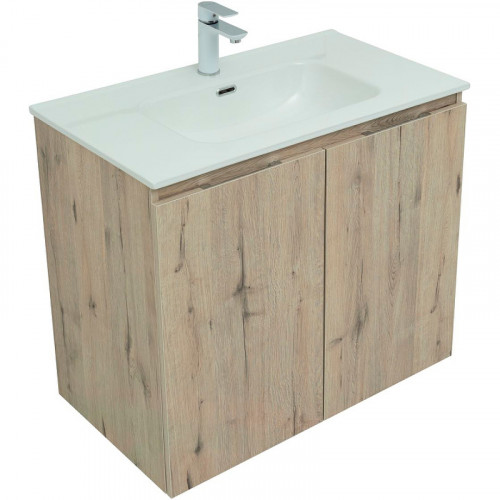 Тумба под раковину Aquanet Алвита New 80 277529 подвесная Дуб Веллингтон МДФ / ЛДСП