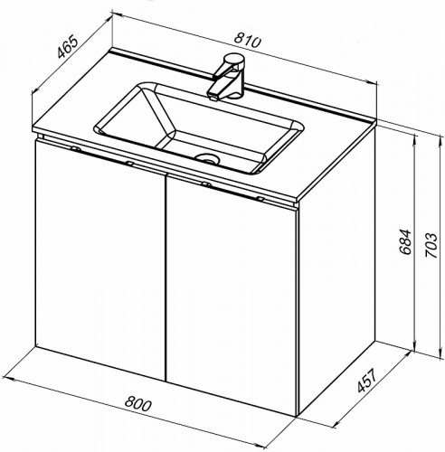 Тумба под раковину Aquanet Алвита New 80 277529 подвесная Дуб Веллингтон МДФ / ЛДСП