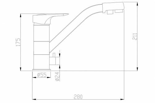 Смеситель для кухни ZorG Steel Hammer SH 321 BLACK CR Черный матовый