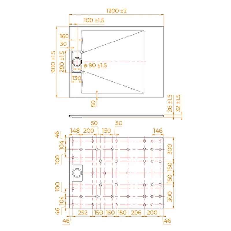 Душевой поддон из стеклопластика RGW TUS-W 120x90 553702912-01 Белый