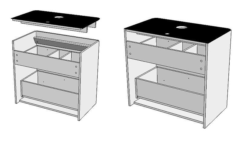 Столешница под раковину Corozo Алабама 100 SD-00001631 цвет Черный