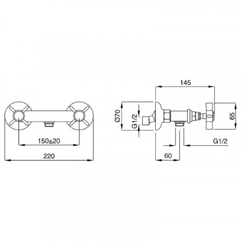 Смеситель для душа Migliore Princeton 19358 Хром латунь на стену
