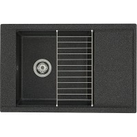 Кухонная мойка Aquaton Делия 78 1A715132DE210 Графит искусственный камень (литьевой мрамор) встраиваемый