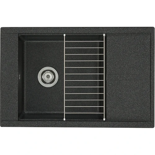 Кухонная мойка Aquaton Делия 78 1A715132DE210 Графит искусственный камень (литьевой мрамор) встраиваемый
