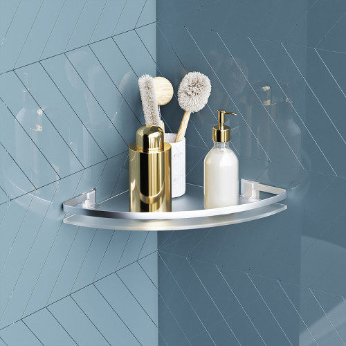 Стеклянная полка AM.PM Sense L A7456100 угловая Серебристая