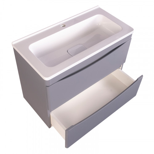 Тумба под раковину Style Line Бергамо 70 СС-00002319 подвесная Серая антискрейч МДФ / ЛДСП