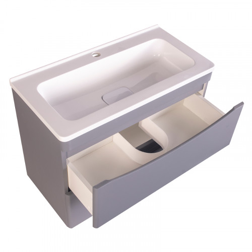 Тумба под раковину Style Line Бергамо 70 СС-00002319 подвесная Серая антискрейч МДФ / ЛДСП