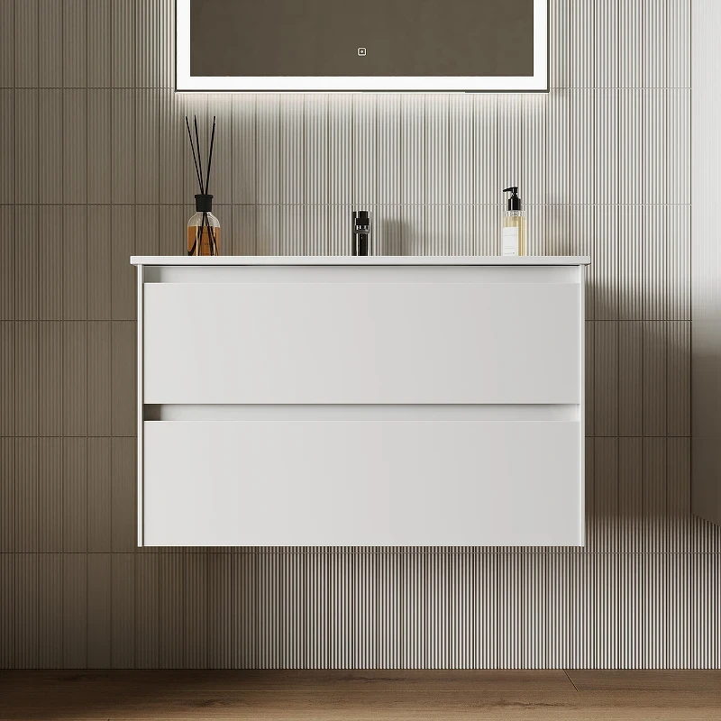 Тумба под раковину Sancos Cento 80 CN80W подвесная Белый глянец МДФ / ЛДСП