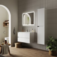 Тумба под раковину Sancos Cento 80 CN80W подвесная Белый глянец МДФ / ЛДСП