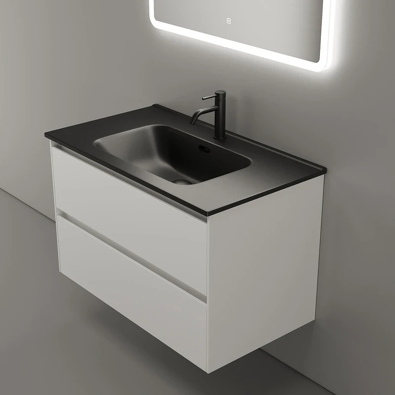 Тумба под раковину Sancos Cento 80 CN80W подвесная Белый глянец МДФ / ЛДСП