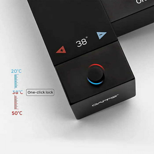 Гигиенический душ со смесителем Gappo G7207-60 с термостатом Черный матовый латунь на стену