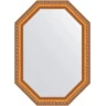 Зеркало Evoform Octagon 71х91 BY 7048 в багетной раме - Золотые бусы на бронзе 60 мм стекло