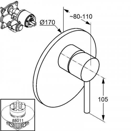 Смеситель для душа Kludi Bozz 386550576 Хром латунь встраиваемый