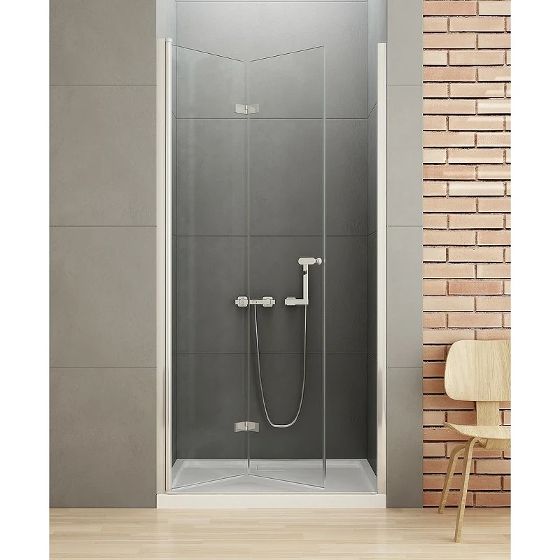 Душевая дверь New Trendy New Soleo Chrome 80 L D-0131A профиль Хром стекло прозрачное