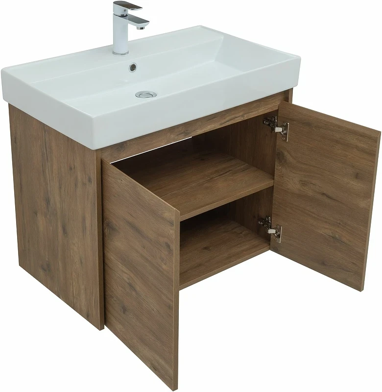 Комплект мебели для ванной Aquanet Nova Lite 75 302537 подвесной Дуб рустикальный МДФ / ЛДСП