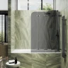 Шторка для ванны Maybah Glass MGV-588-6 980х1400 складная 4 секции Черный стекло графитовое