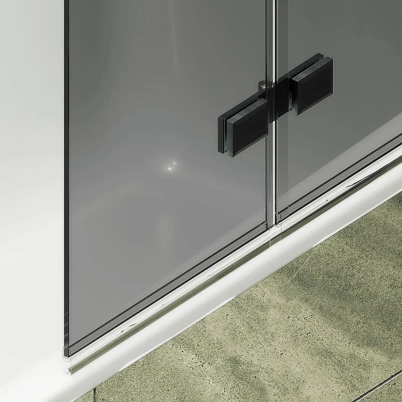 Шторка для ванны Maybah Glass MGV-588-6 980х1400 складная 4 секции Черный стекло графитовое