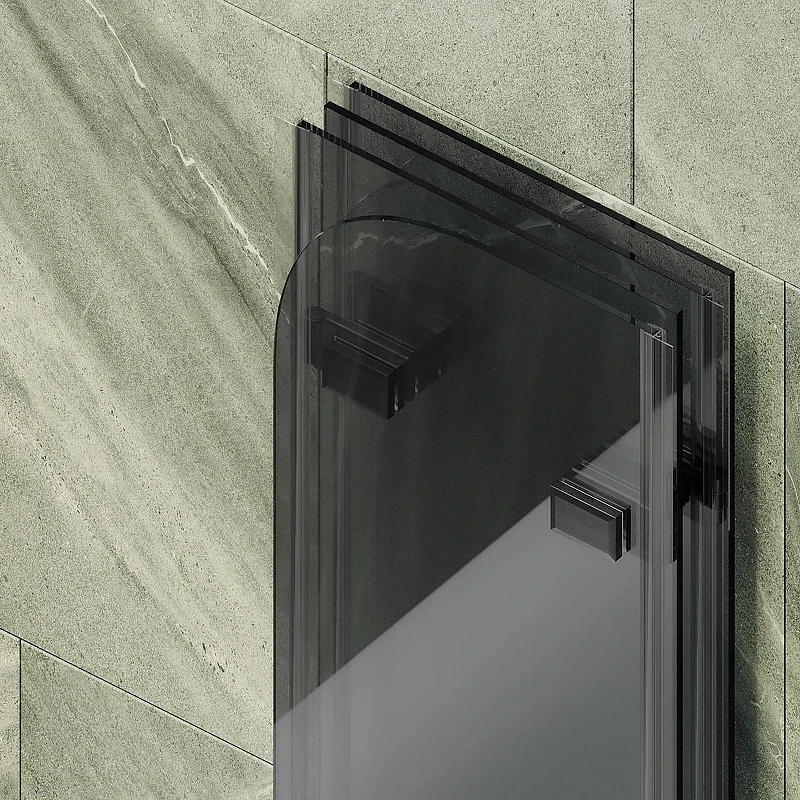 Шторка для ванны Maybah Glass MGV-588-6 980х1400 складная 4 секции Черный стекло графитовое