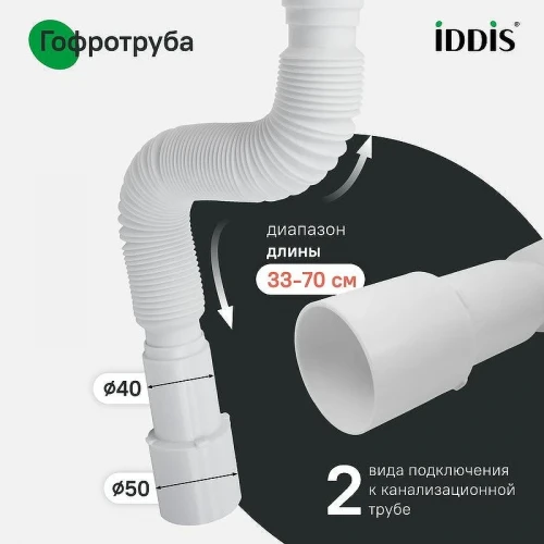 Сифон для раковины Iddis Optima Home 900A0G0010VD цвет Белый