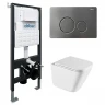 Комплект унитаза с инсталляцией Abber Rechteck AC1219TC-AC0105-AC0121NG цвет Белый с сиденьем Микролифт