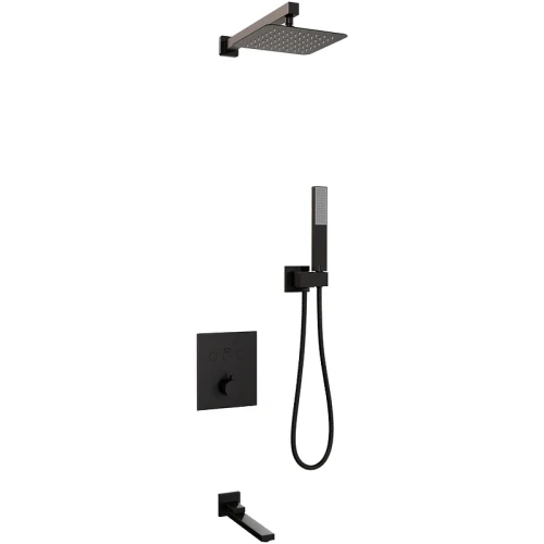 Душевая система RGW Shower Panels SP-371B 511408371-04 с термостатом Черная матовая латунь встраиваемый