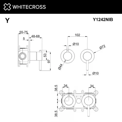 Смеситель для душа Whitecross Y brushed nickel Y1242NIB цвет Никель брашированный