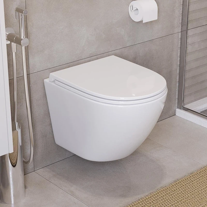 Комплект унитаза DIWO BelBagno Uno BB3105CHR/SC с сиденьем с инсталляцией DIWO 4501 с клавишей смыва цвет Матовый черный