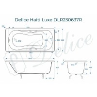 Чугунная ванна Delice Haiti Luxe 160x80 DLR230637R с отверстиями под ручки без антискользящего покрытия