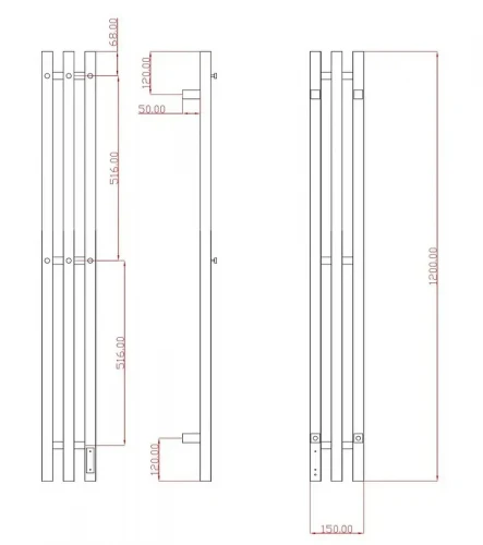 Электрический полотенцесушитель Comfysan Alto-K EC-3 120х12 018436 цвет Никель