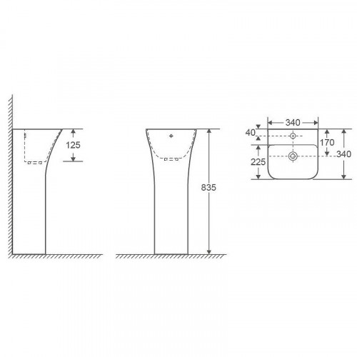 Раковина WeltWasser Leerbach 3434 GL-WT 34 10000013331 Белый глянец фаянс напольный