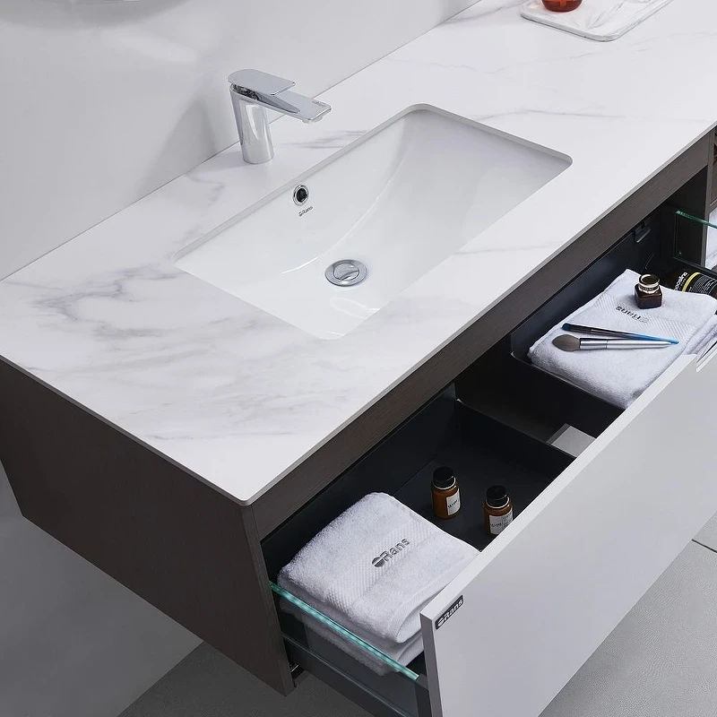 Тумба с раковиной Orans BC-1131 L 150 11311500L подвесная Matt coffee White matt