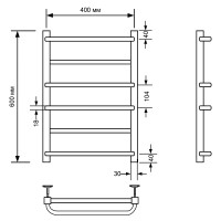 Водяной полотенцесушитель Comfysan Puro-K W-6 60x40 013066 Хром