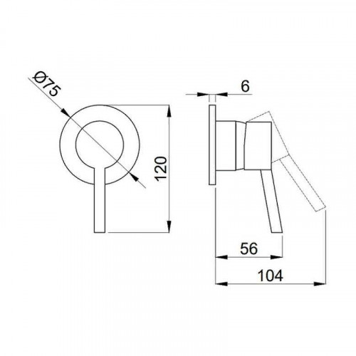 Смеситель для унитаза с биде Creavit Adell 15165141/15912201 Хром латунь встраиваемый