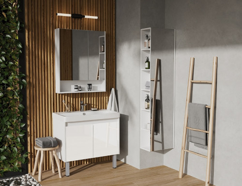 Тумба под раковину Aquaton Сканди Doors 80 1A282901SD010 Белая МДФ / ЛДСП