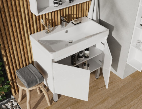 Тумба под раковину Aquaton Сканди Doors 80 1A282901SD010 Белая МДФ / ЛДСП