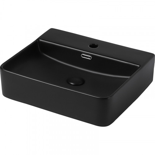 Раковина Abber Rechteck 50 AC2203MB Черная матовая фаянс накладная