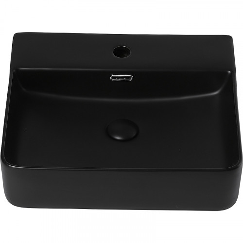 Раковина Abber Rechteck 50 AC2203MB Черная матовая фаянс накладная