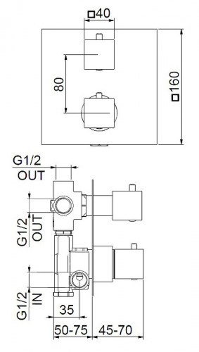 Смеситель для душа Webert Pegaso PE970903740 с термостатом Белый матовый латунь встраиваемый