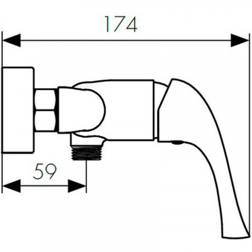 Смеситель для душа Kaiser Comba 48077 Хром латунь на стену