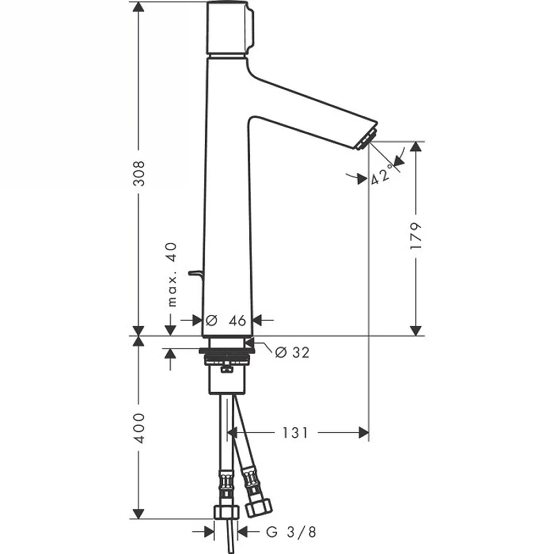 Смеситель для раковины Hansgrohe Talis Select S 72044000 Хром латунь