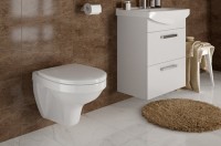 Комплект унитаза с инсталляцией Cersanit Delfi S-SET-DEL/Black/TPL/Cg-w с сиденьем Микролифт и клавишей смыва Хром фарфор подвесной