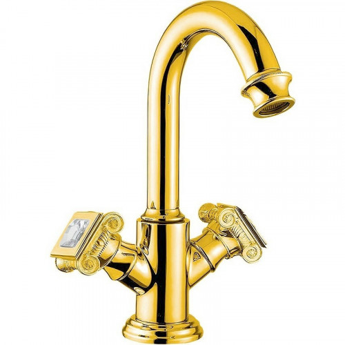 Смеситель для раковины Cezares Aphrodite APHRODITE-LS2-03/24-Sw Золото 24 карат с кристаллами Swarovski латунь