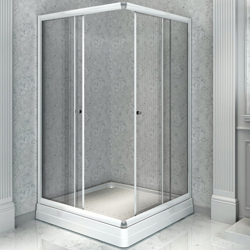 Душевой уголок Radomir 100x110 1-09-1-0-0-1230 профиль Белый стекло прозрачное